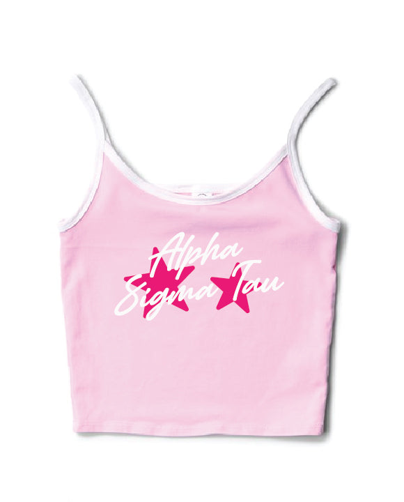 Hot Pink Star Bubblegum/White Contrast Sorority Tank