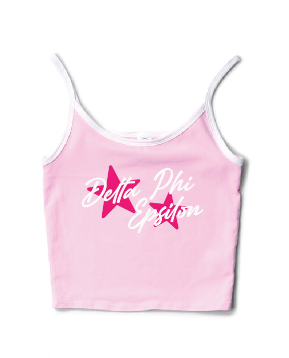 Hot Pink Star Bubblegum/White Contrast Sorority Tank