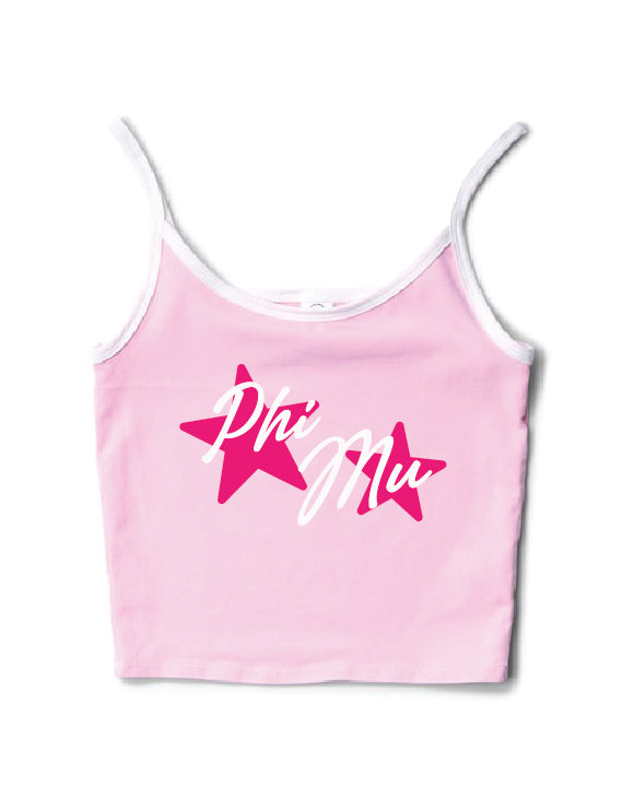Hot Pink Star Bubblegum/White Contrast Sorority Tank