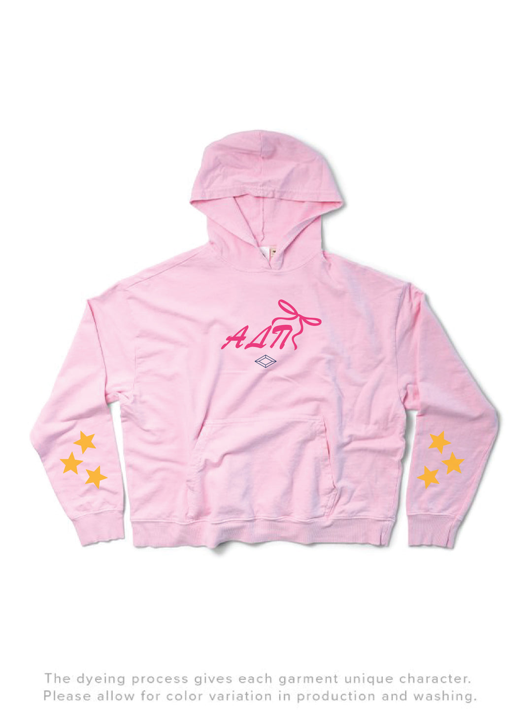 Alpha Delta Pi Bubblegum Bows & Stars Light Weight Hoodie