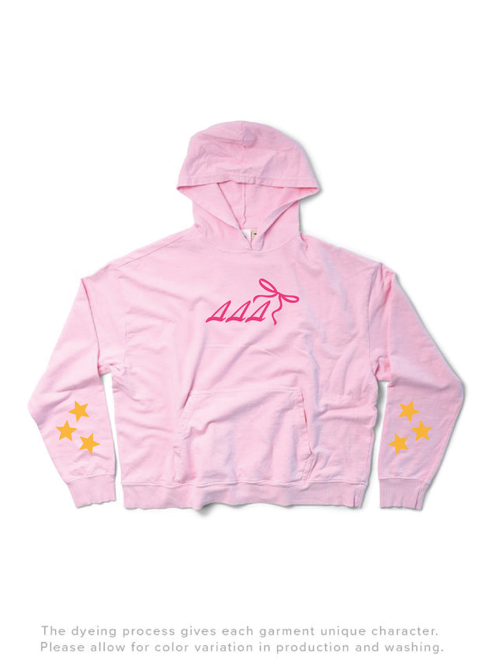 Bubblegum Bows & Stars Light Weight Sorority Hoodie - 2XL