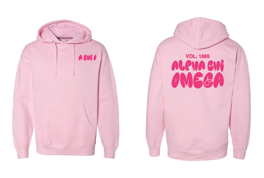 Bubble Letter Pink Sorority Hoodie