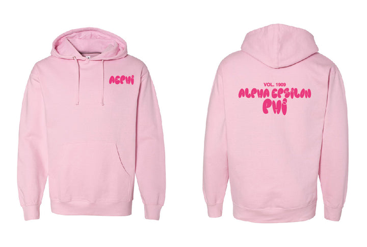 Bubble Letter Pink Sorority Hoodie