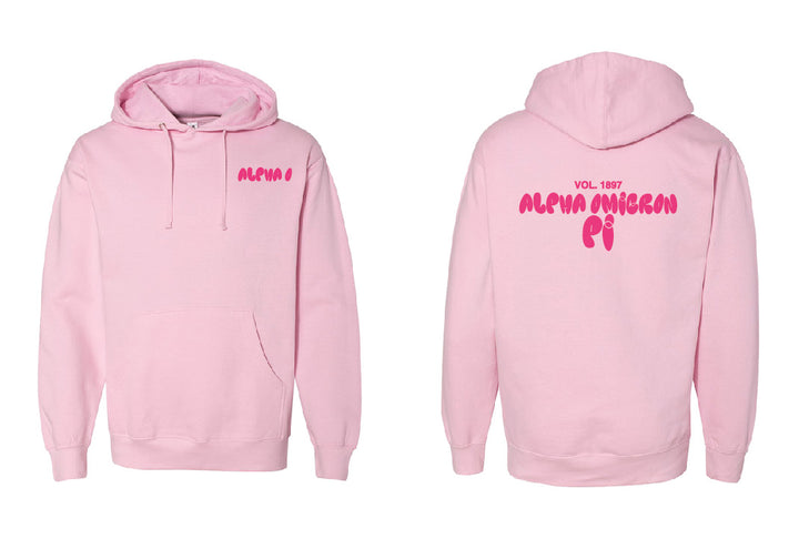 Bubble Letter Pink Sorority Hoodie