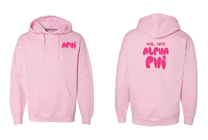 Bubble Letter Pink Sorority Hoodie