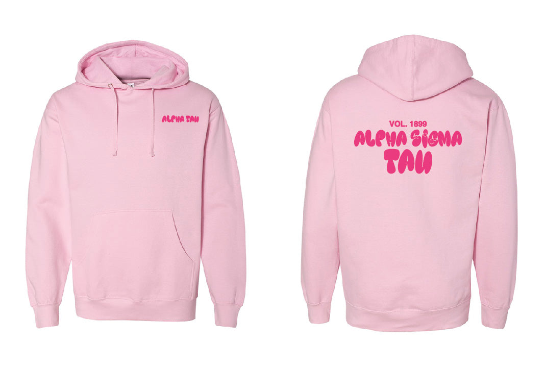 Bubble Letter Pink Sorority Hoodie