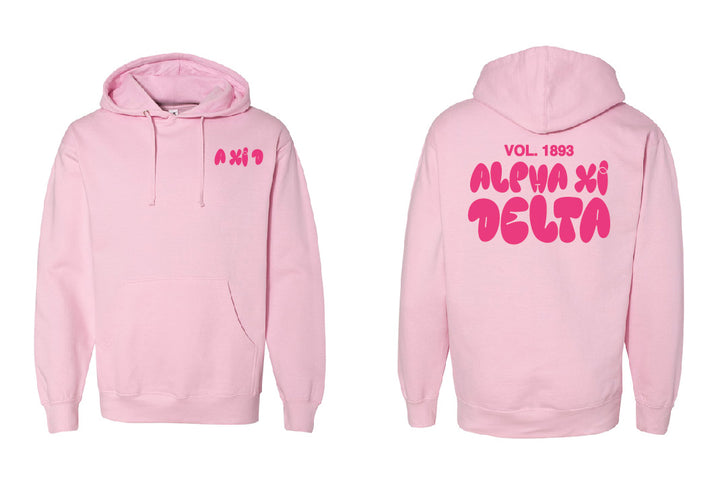 Bubble Letter Pink Sorority Hoodie