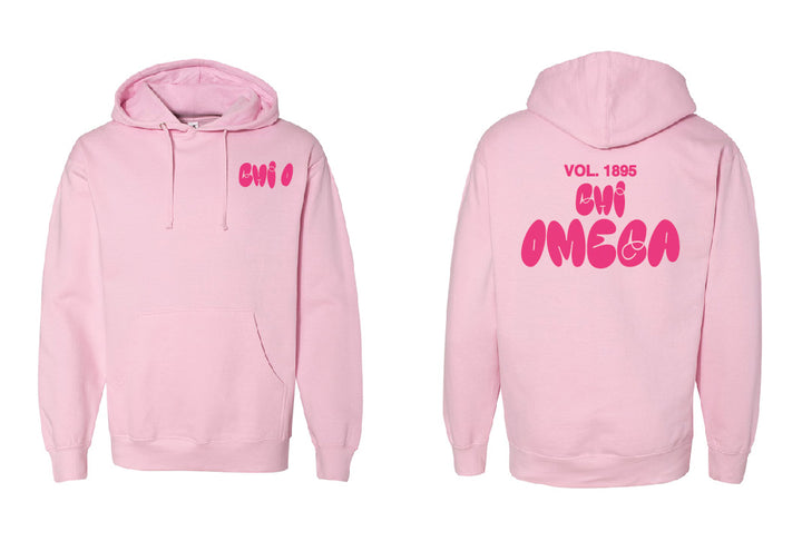 Bubble Letter Pink Sorority Hoodie