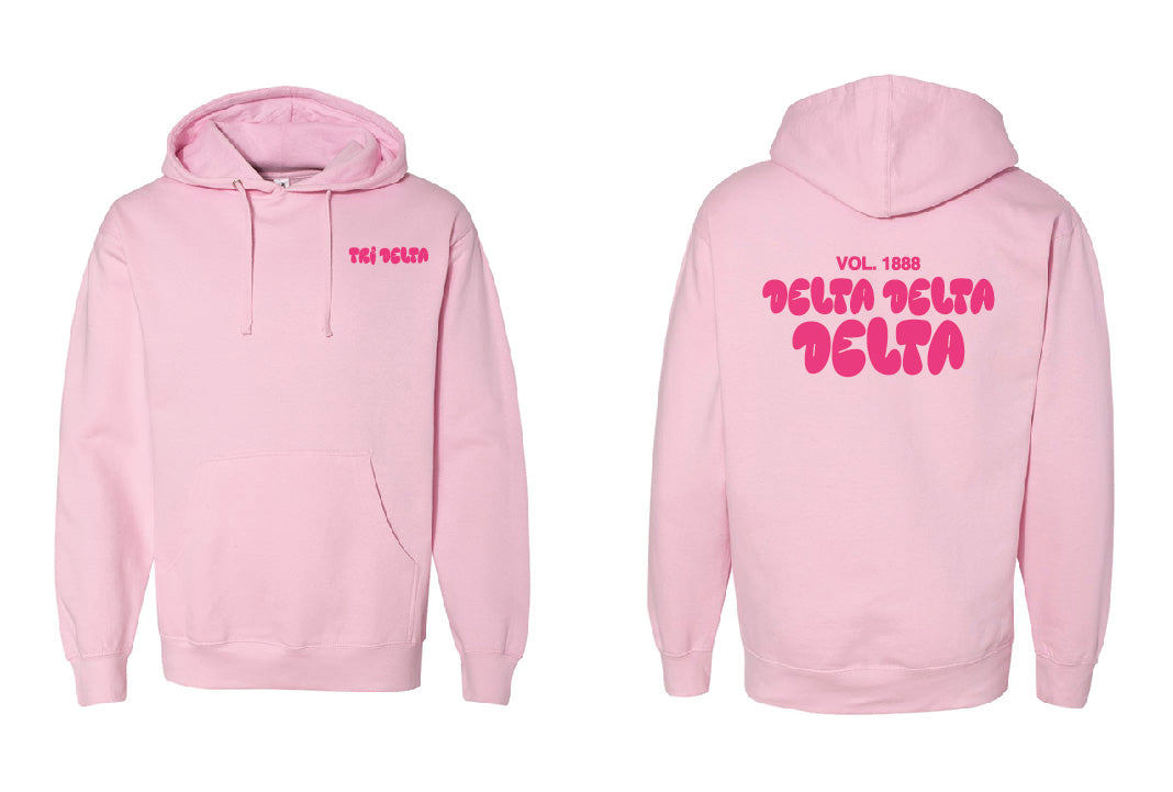 Bubble Letter Pink Sorority Hoodie