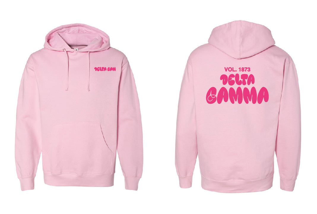 Bubble Letter Pink Sorority Hoodie