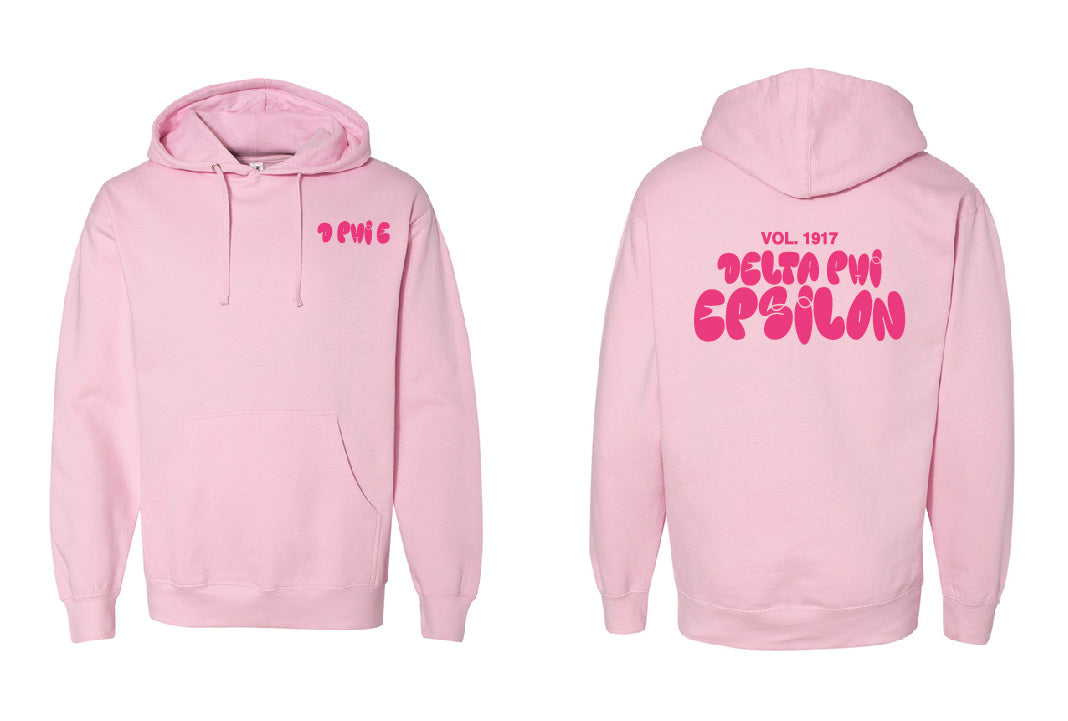 Bubble Letter Pink Sorority Hoodie