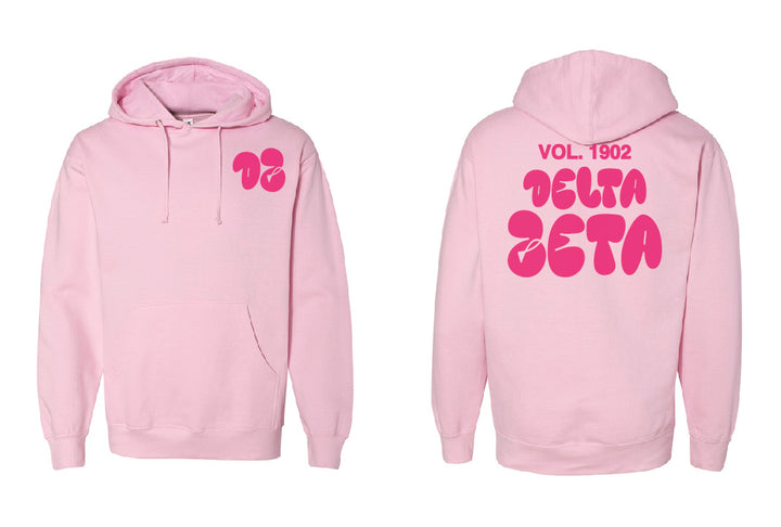 Bubble Letter Pink Sorority Hoodie