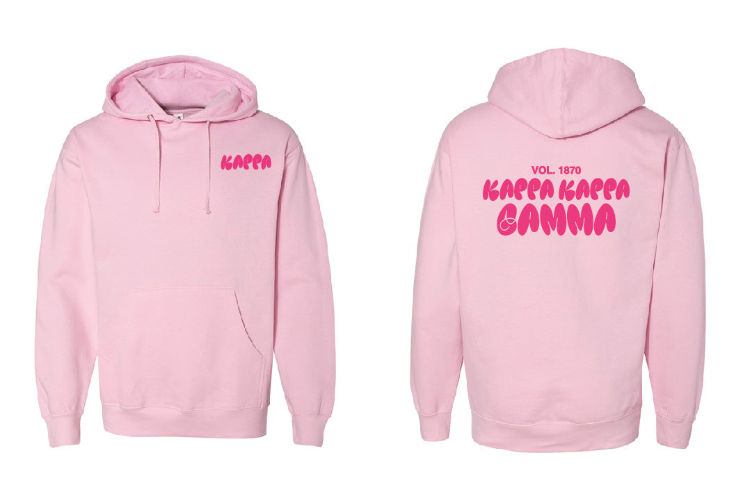 Bubble Letter Pink Sorority Hoodie