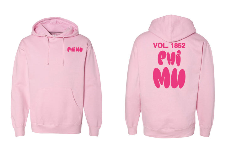 Bubble Letter Pink Sorority Hoodie