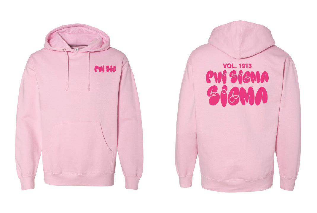 Bubble Letter Pink Sorority Hoodie