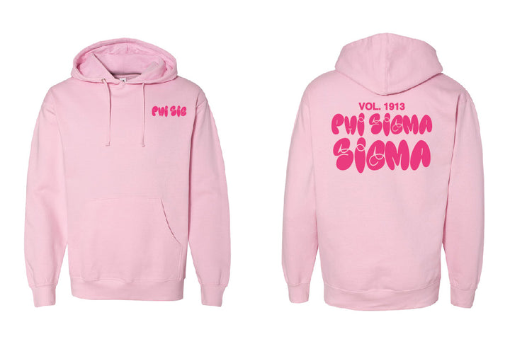 Bubble Letter Pink Sorority Hoodie