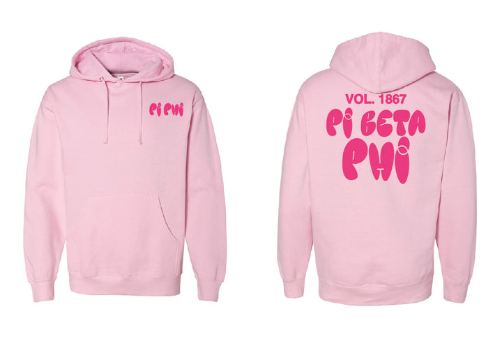 Bubble Letter Pink Sorority Hoodie