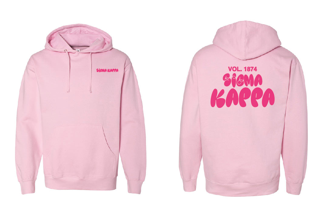 Bubble Letter Pink Sorority Hoodie