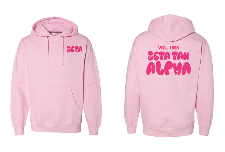 Bubble Letter Pink Sorority Hoodie