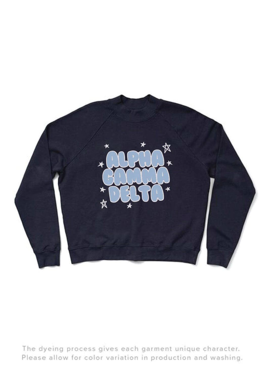 Midnight Sky Bubble Letters Mock Neck Sorority Light Weight Crewneck - 2XL