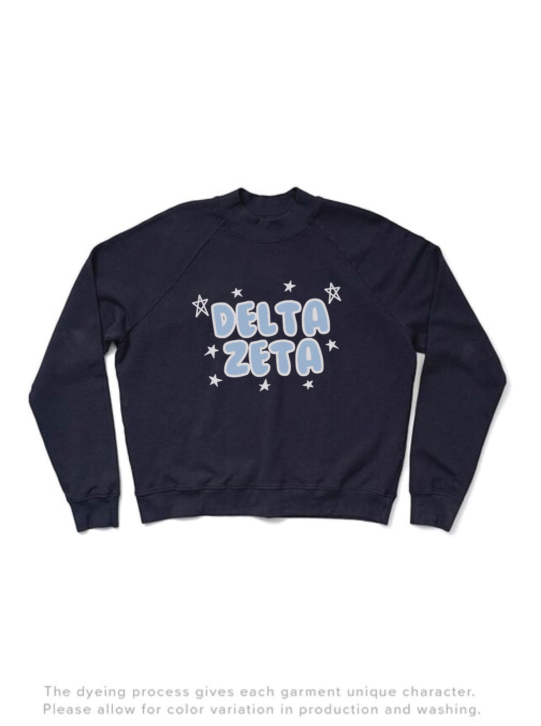 Midnight Sky Bubble Letters Mock Neck Sorority Light Weight Crewneck - 2XL