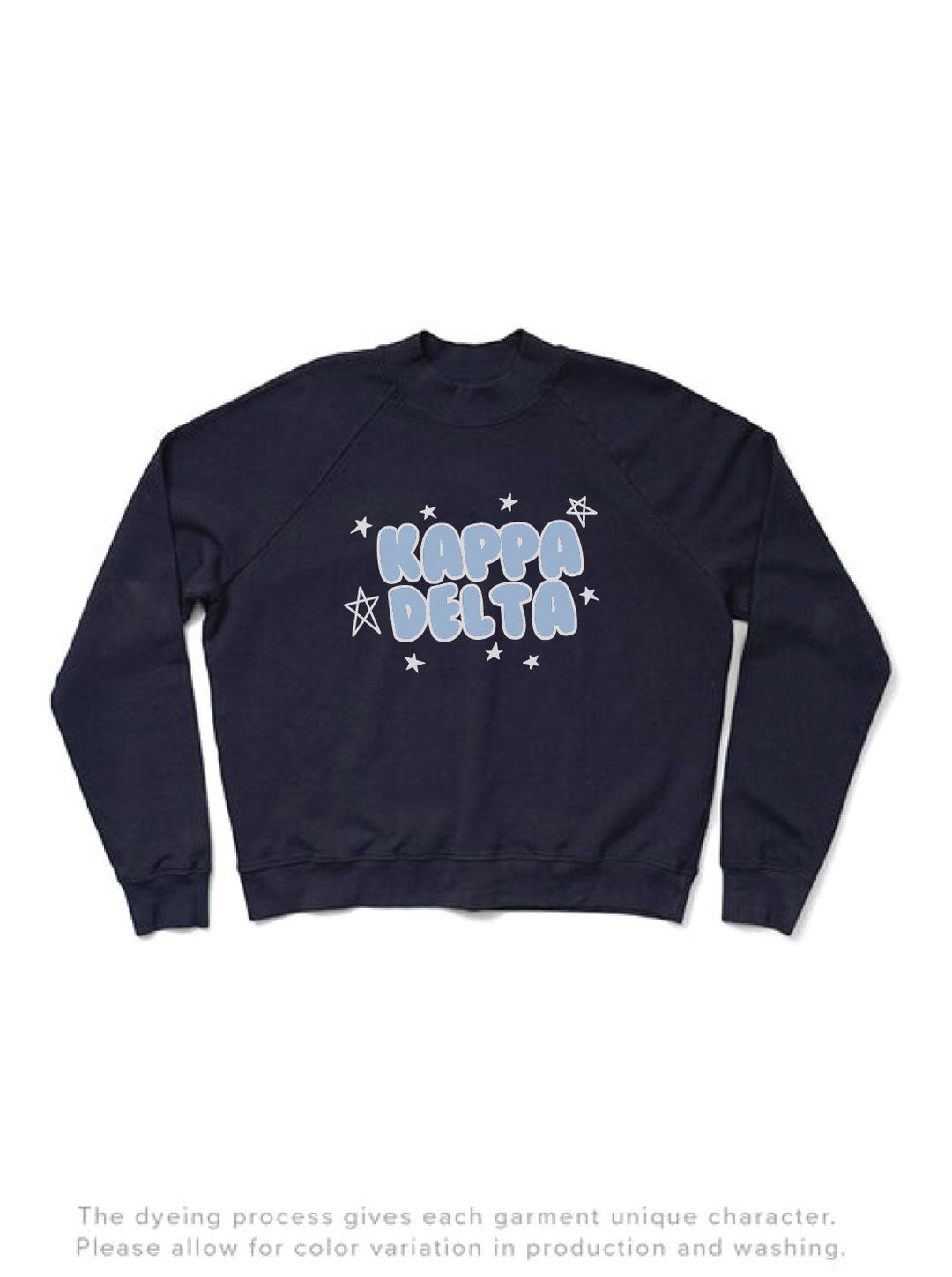 Midnight Sky Bubble Letters Mock Neck Sorority Light Weight Crewneck - 2XL