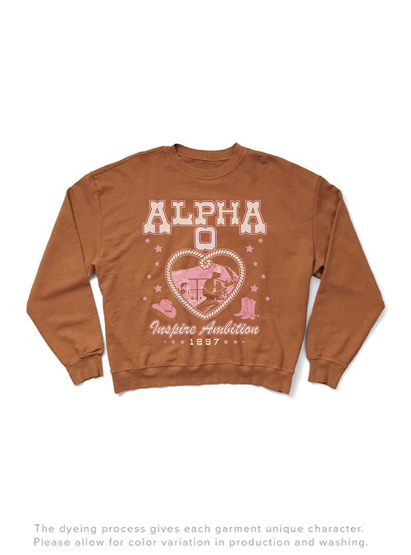 Caffeine Cowgirl Light Weight Sorority Crewneck