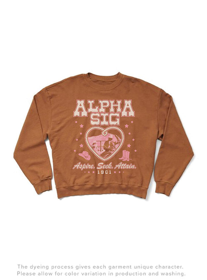 Caffeine Cowgirl Light Weight Sorority Crewneck