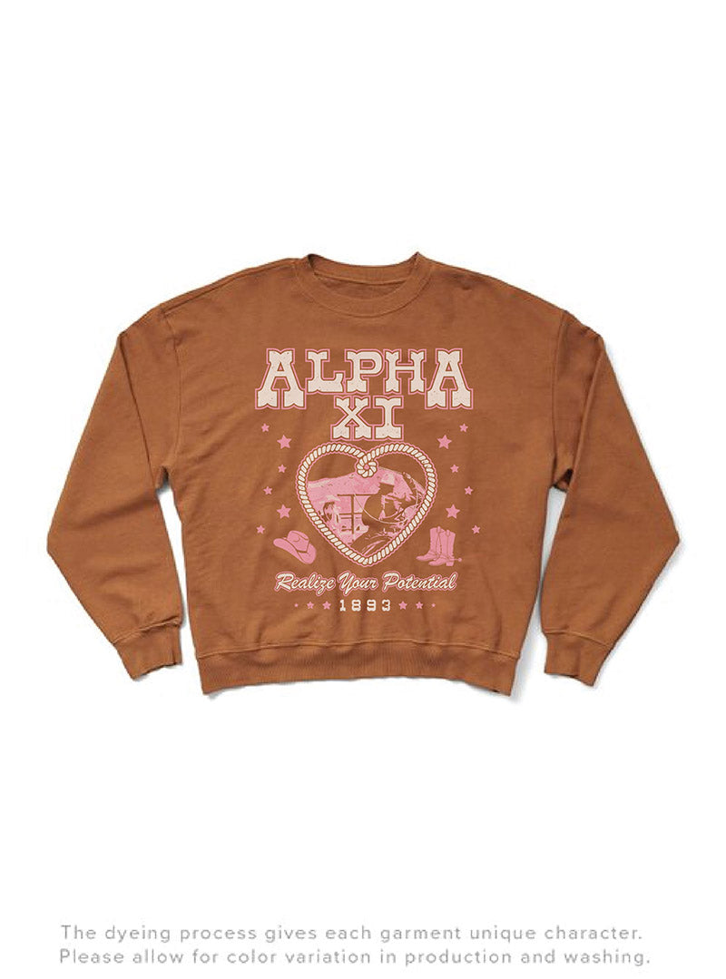 Caffeine Cowgirl Light Weight Sorority Crewneck