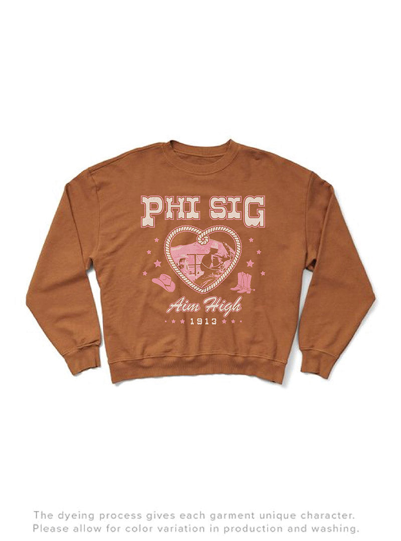 Caffeine Cowgirl Light Weight Sorority Crewneck