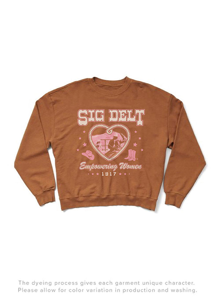 Caffeine Cowgirl Light Weight Sorority Crewneck