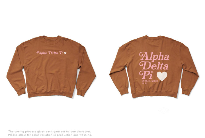 Caffeine Heart Light Weight Sorority Crewneck