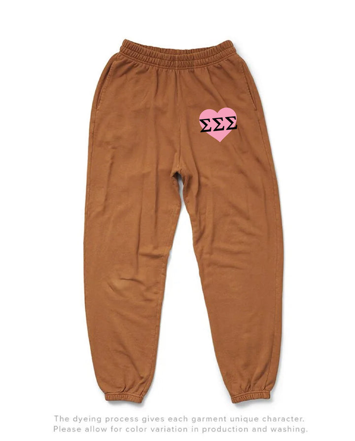 Caffeine Pink Heart Light Weight Sorority Joggers