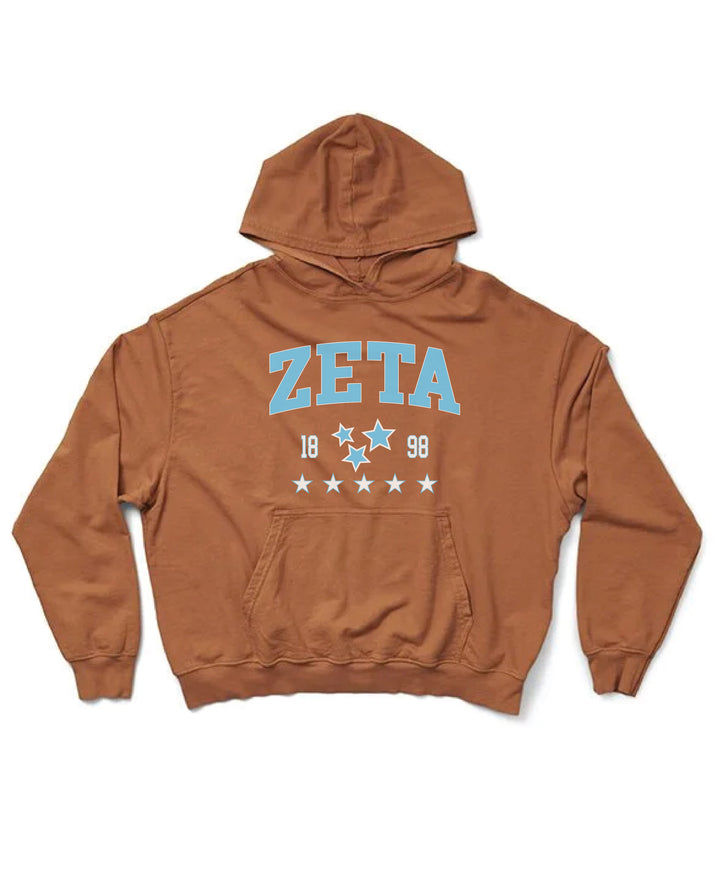 Caffeine Blue Star Light Weight Sorority Hoodie - 2XL