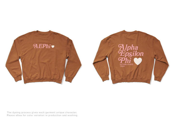 Caffeine Heart Light Weight Sorority Crewneck