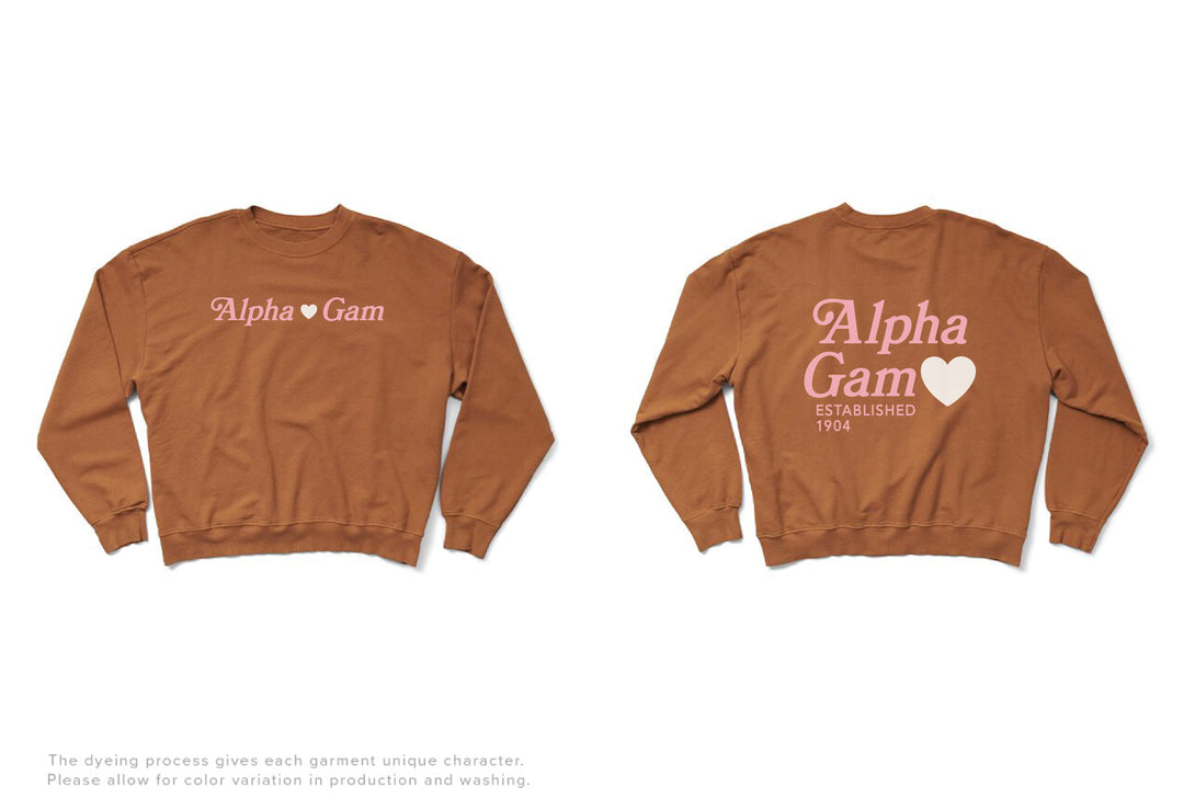 Caffeine Heart Light Weight Sorority Crewneck