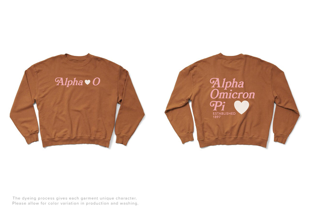 Caffeine Heart Light Weight Sorority Crewneck