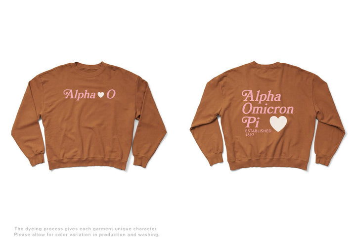 Caffeine Heart Light Weight Sorority Crewneck