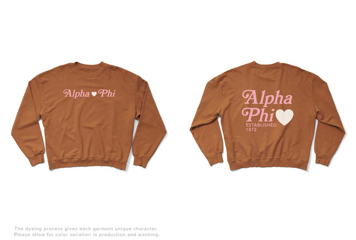 Caffeine Heart Light Weight Sorority Crewneck