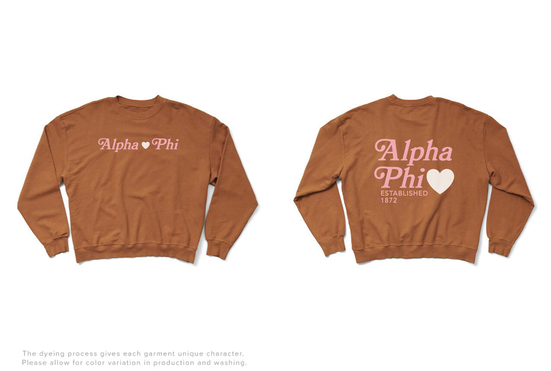 Caffeine Heart Light Weight Sorority Crewneck - 2XL