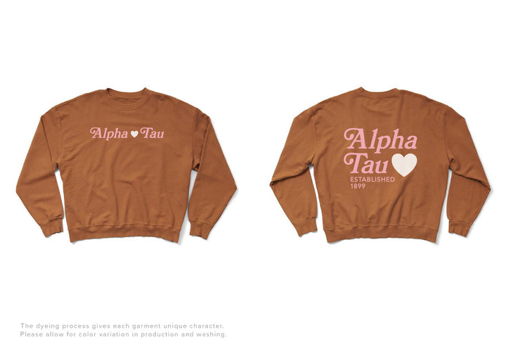 Caffeine Heart Light Weight Sorority Crewneck