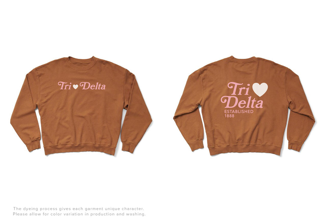 Caffeine Heart Light Weight Sorority Crewneck