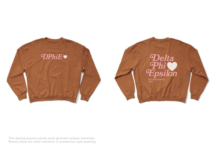 Caffeine Heart Light Weight Sorority Crewneck