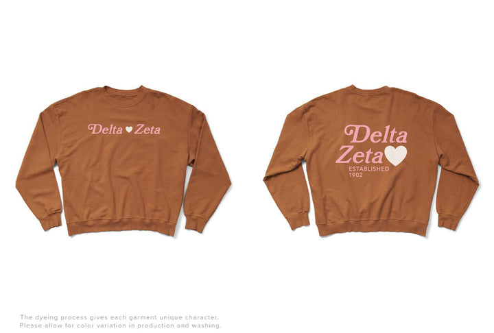 Caffeine Heart Light Weight Sorority Crewneck