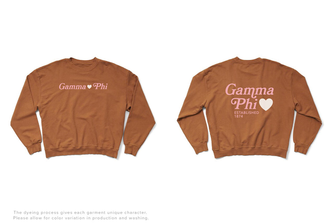 Caffeine Heart Light Weight Sorority Crewneck