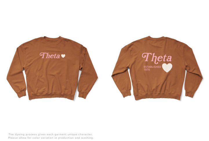 Caffeine Heart Light Weight Sorority Crewneck - 2XL