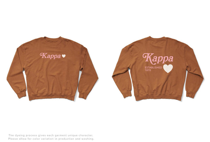 Caffeine Heart Light Weight Sorority Crewneck