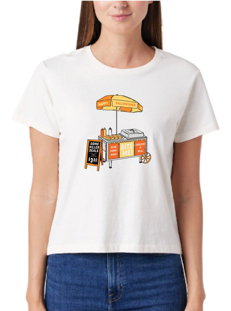 Halloweiner Hot Dog Stand Boxy Tee