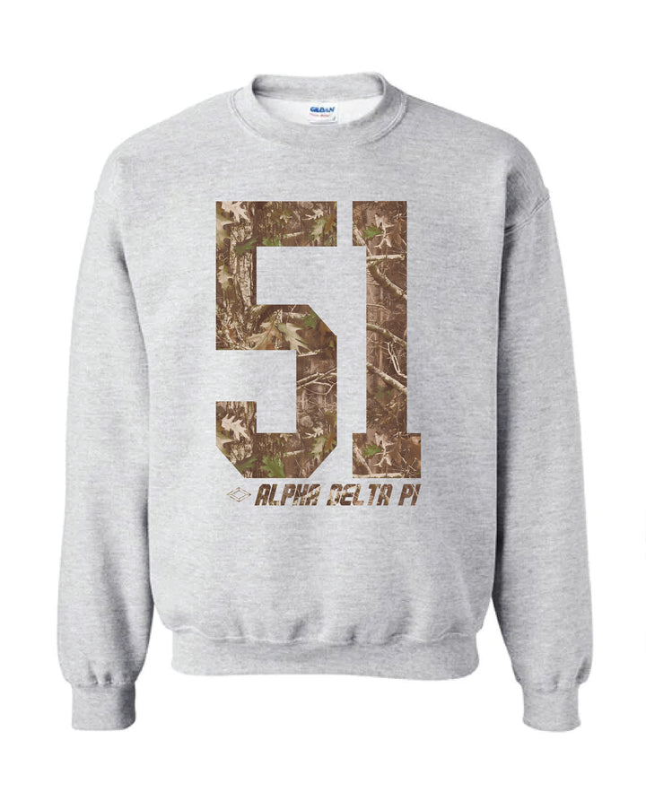Alpha Delta Pi Camo Est Year Crewneck