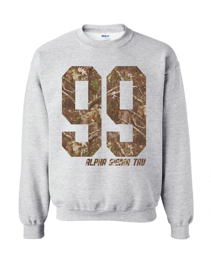 Alpha Sigma Tau Camo Est Year Crewneck